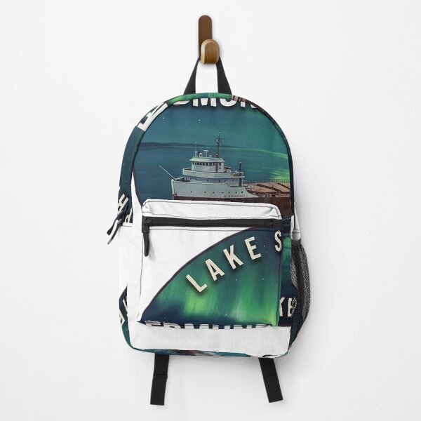 Artikelvorschau, Edmund Fitzgerald Lake Superior Northern Lights Round Badge Sticker entworfen und verkauft von DetourDgn.
