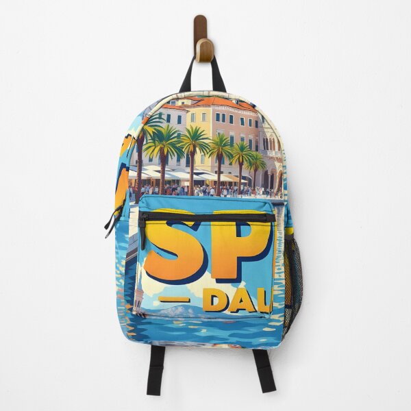 Item preview, Split Croatia – Vintage Palace Waterfront Travel Poster designed and sold by LSVart.