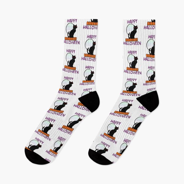 Item preview, Happy Halloween Black Cat Moon Fence Spooky designed and sold by OlyvieArt.
