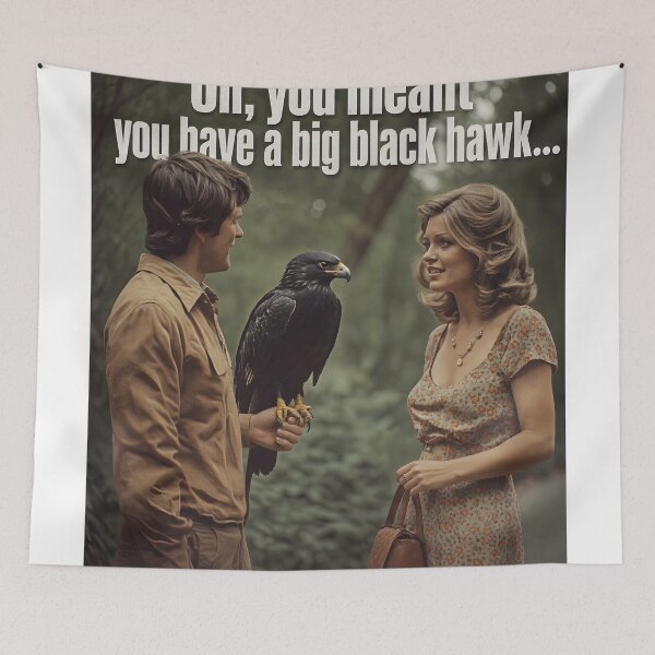 Item preview, Big Black Hawk Vintage 70s Couple Forest Pun designed and sold by davitabros.