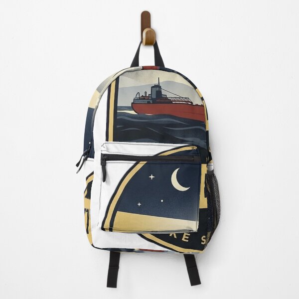 Artikelvorschau, Edmund Fitzgerald Lake Superior Starry Lake Vintage Badge Sticker entworfen und verkauft von DetourDgn.