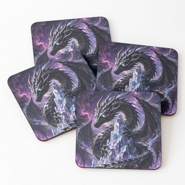 Item preview, Dark Dragon on Purple Abstract Astronomical Background designed and sold by Fanta-sticky.
