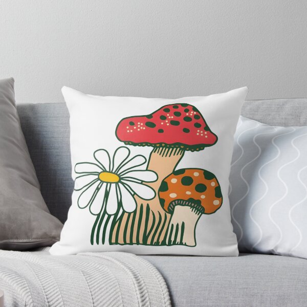 Item preview, Groovy Vintage Botanical Mushrooms & Daisy  Cottagecore Art designed and sold by ZyxDes.