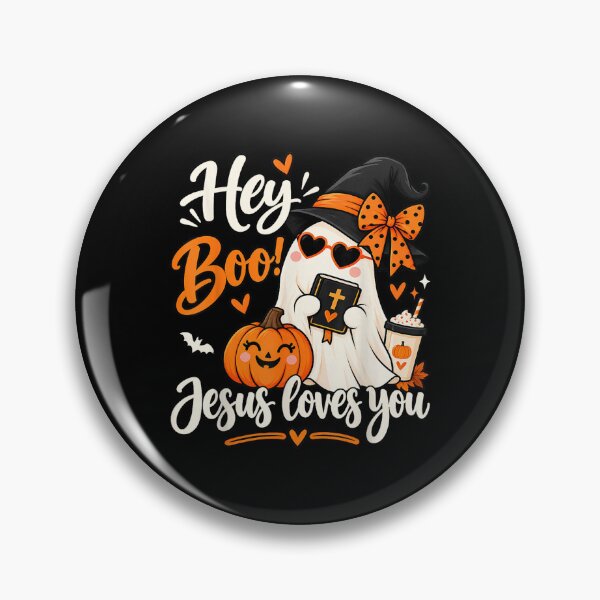 Item preview, Hey Boo Jesus Loves You Halloween Christian Spooky Season designed and sold by HenikaPonko.