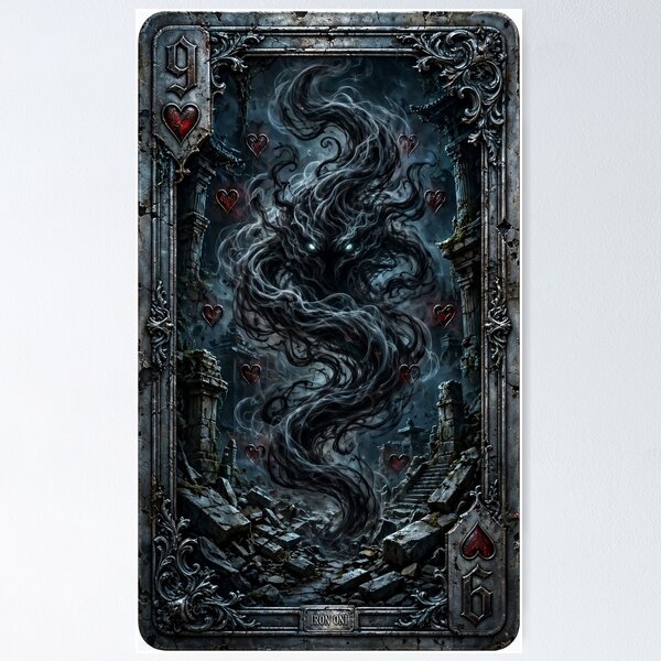 Item preview, Iron Oni Yokai Card — Nine of Hearts: Enenra designed and sold by Iron Oni.