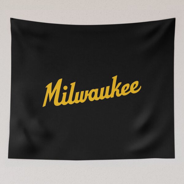 Item preview, Milwaukee Brewers Classic Script Wordmark Gold Typography Baseball Wisconsin designed and sold by Fryeal Berik.