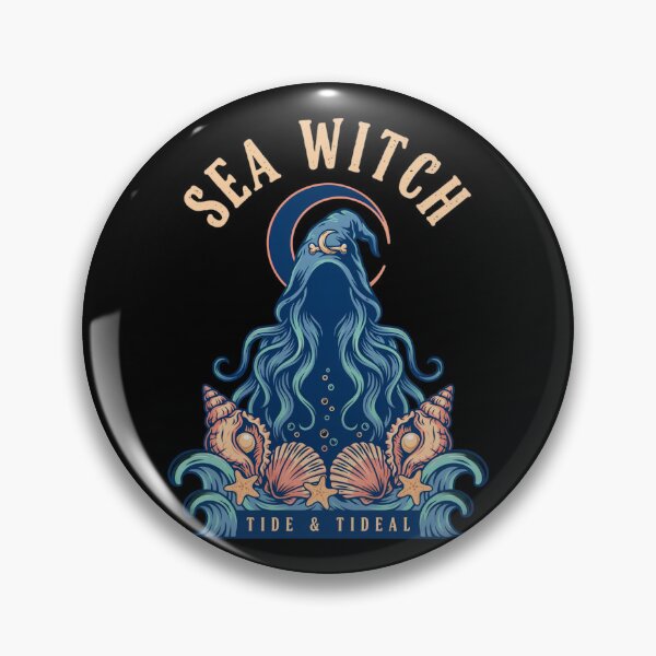 Item preview, Sea Witch Halloween Design – Ocean Coven Shells & Moon Graphic Tee v18 designed and sold by DarylWelsh2024.