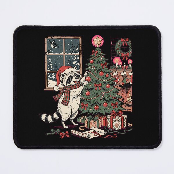 Item preview, Vintage Christmas Raccoon designed and sold by dudelinart.