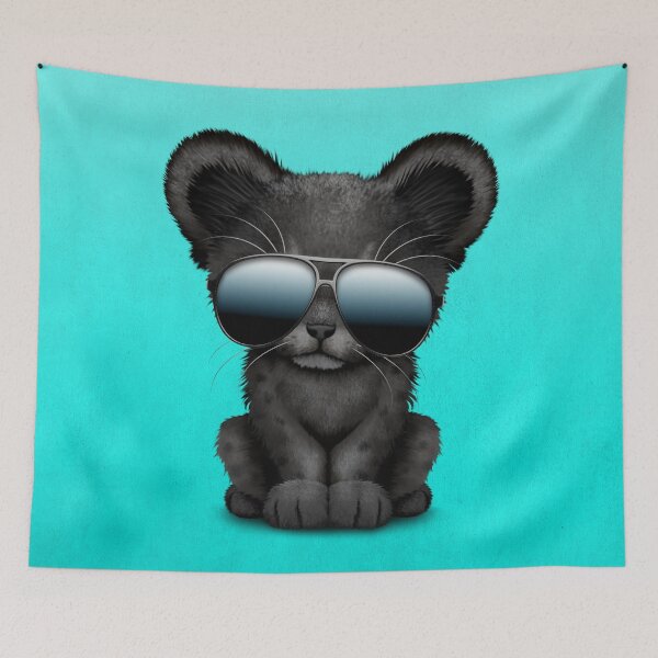 Item preview, Cute Baby Black Panther Wearing Sunglasses designed and sold by JeffBartels.