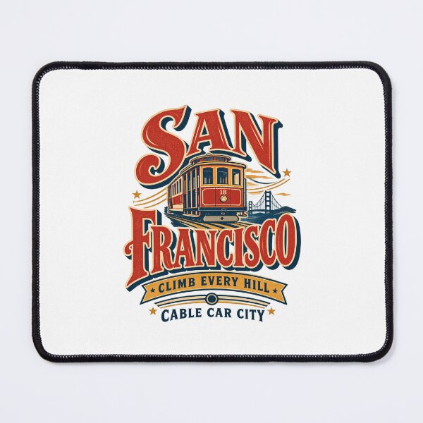 Item preview, San Francisco Cable Car Vintage Travel Art - Climb Every Hill designed and sold by Globalcitytees.