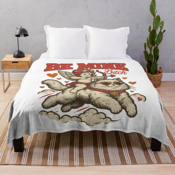 Item preview, Funny Retro Valentine Cat, Be Mine Cupid Vintage Art designed and sold by JOSUQART.