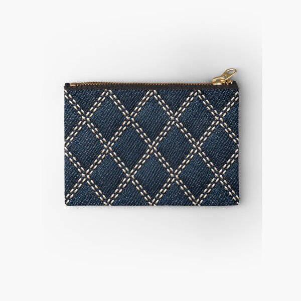 Item preview, Navy Blue Denim Diamond Stitch Pattern – Quilted Jeans Texture designed and sold by Kaleidoscope Print.