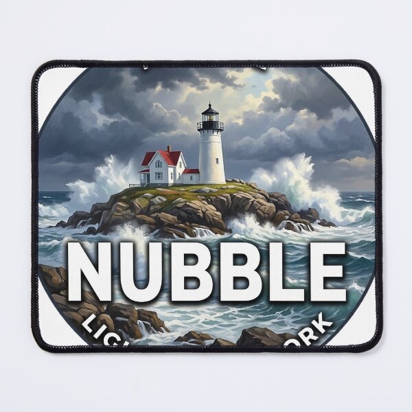 Item preview, Nubble Lighthouse Maine Storm Waves Round Badge Sticker designed and sold by DetourDgn.