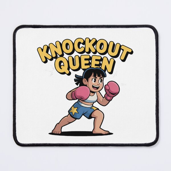 Item preview, Knockout Queen Boxing Girl Cartoon Pink Gloves designed and sold by LoFizzy.