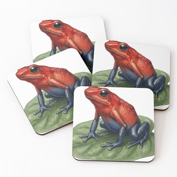 Item preview, Vintage Naturalist Strawberry Poison Frog on a Leaf — Antique Amphibian Print designed and sold by Catch333.