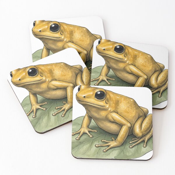 Item preview, Vintage Naturalist Golden Poison Frog on a Leaf — Antique Amphibian Art designed and sold by Catch333.