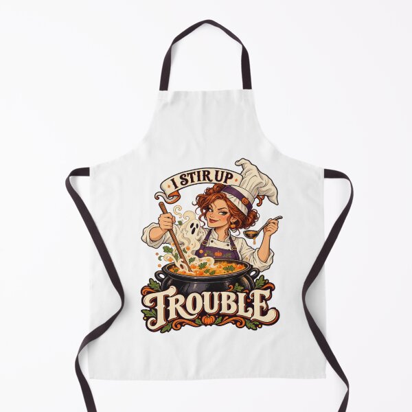 Item preview, Funny Halloween Witch Monster Chef Apron – Kitchen Soup Food Ghost designed and sold by SnoyTextil.