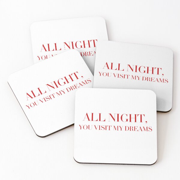 Item preview, (Red) All Night You Visit My Dreams Aesthetic Quote designed and sold by r-wan-design.