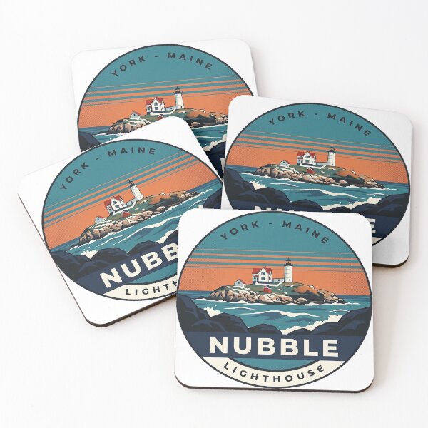 Item preview, Nubble Lighthouse Maine Retro Waves Vintage Badge Sticker designed and sold by DetourDgn.