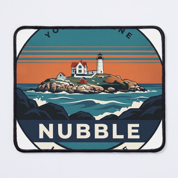 Item preview, Nubble Lighthouse Maine Retro Waves Vintage Badge Sticker designed and sold by DetourDgn.
