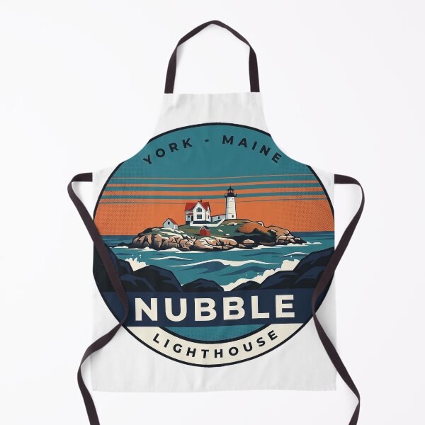Item preview, Nubble Lighthouse Maine Retro Waves Vintage Badge Sticker designed and sold by DetourDgn.