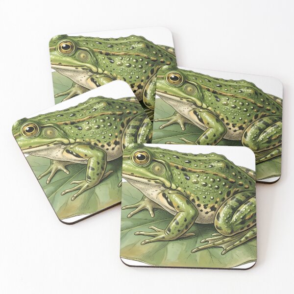 Item preview, Vintage Naturalist Marsh Frog on a Leaf — Antique Amphibian Art designed and sold by Catch333.