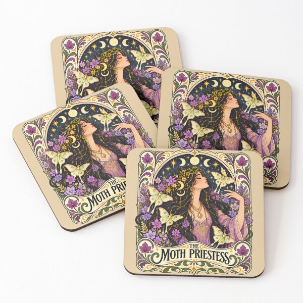 Item preview, Moth Priestess – Celestial Witch Art Nouveau Vintage Design designed and sold by Blanczet.