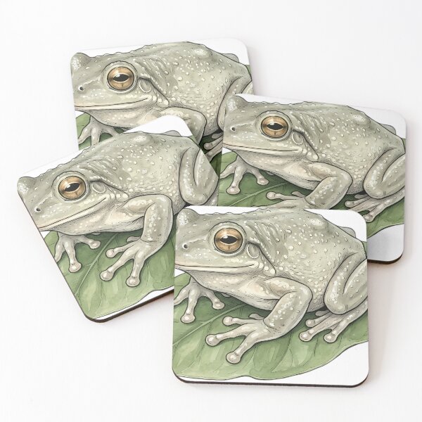 Item preview, Vintage Naturalist Cuban Tree Frog on a Leaf — Antique Amphibian Print designed and sold by Catch333.