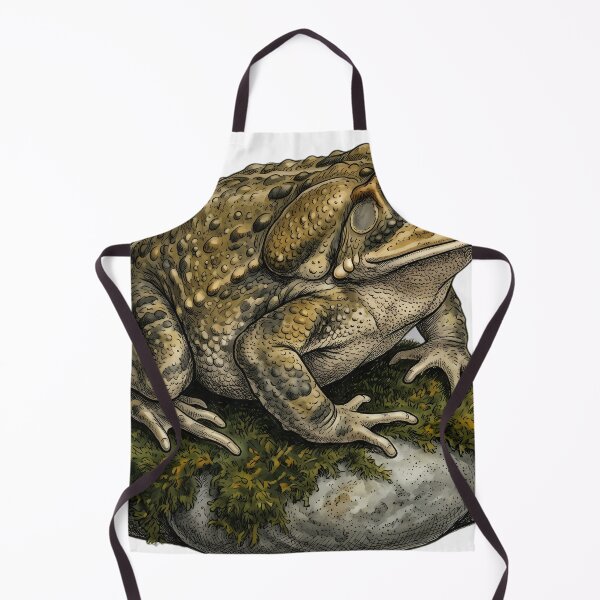 Item preview, Vintage Naturalist Cane Toad on a Mossy Pebble — Antique Amphibian Art designed and sold by Catch333.