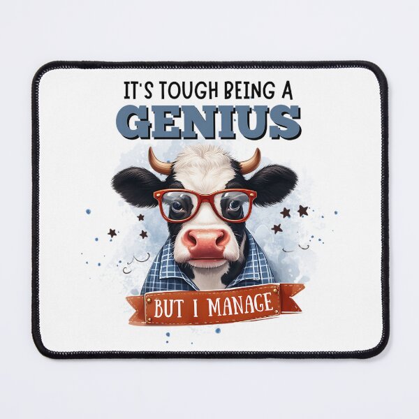 Item preview, Genius But I Manage – Funny Cow Office Humor Design designed and sold by Sed94.