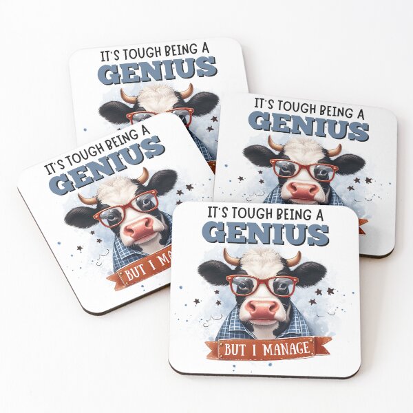 Item preview, Genius But I Manage – Funny Cow Office Humor Design designed and sold by Sed94.