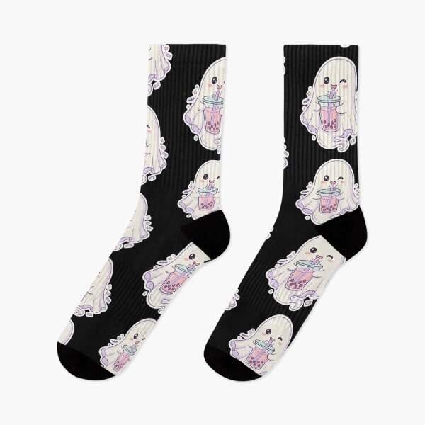 Item preview, Cute Kawaii Ghost Drinking Boba Tea Halloween designed and sold by bvdesignart.