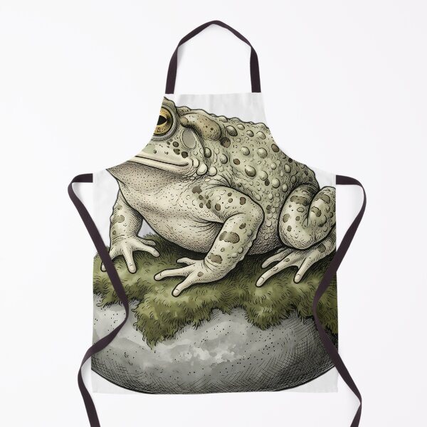 Item preview, Vintage Naturalist Green Toad on a Mossy Pebble — Antique Amphibian Print designed and sold by Catch333.