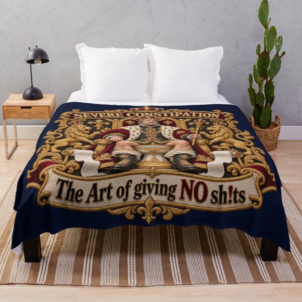 Item preview, Severe Constipation Funny King Embroidery – The Art of Giving NO Sh!ts designed and sold by Emoji Emblems.