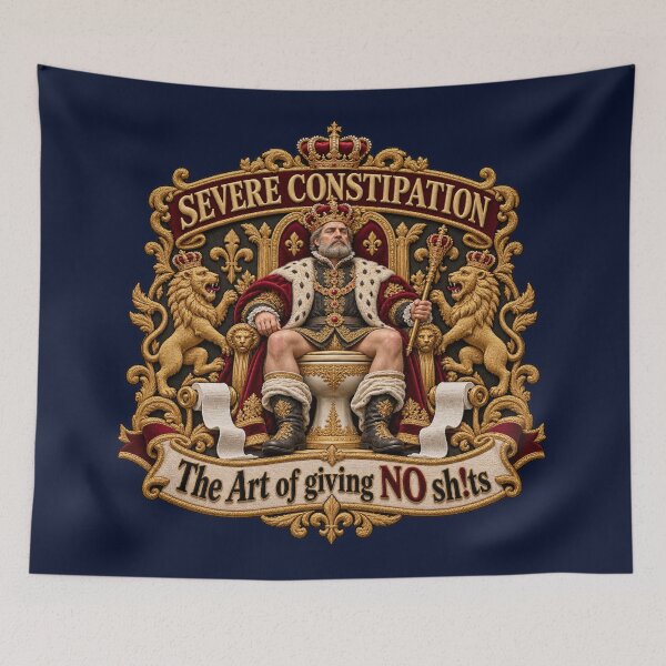 Item preview, Severe Constipation Funny King Embroidery – The Art of Giving NO Sh!ts designed and sold by Emoji Emblems.
