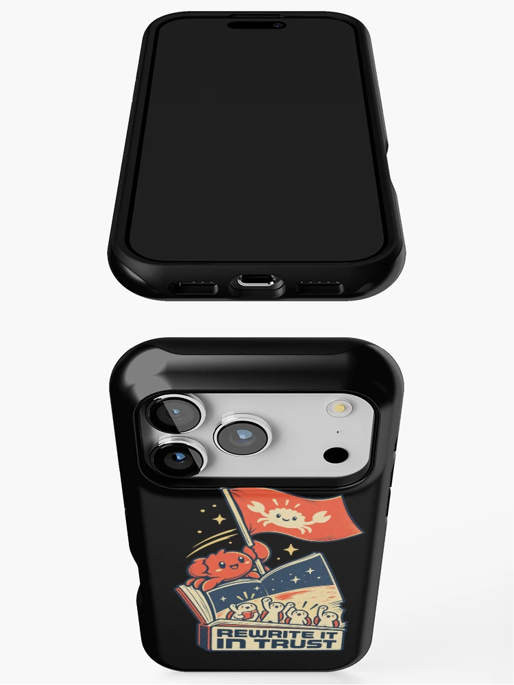 Thumbnail 3 of 4, iPhone Case, Rewrite It In Rust Funny Programming designed and sold by PensaPo2.