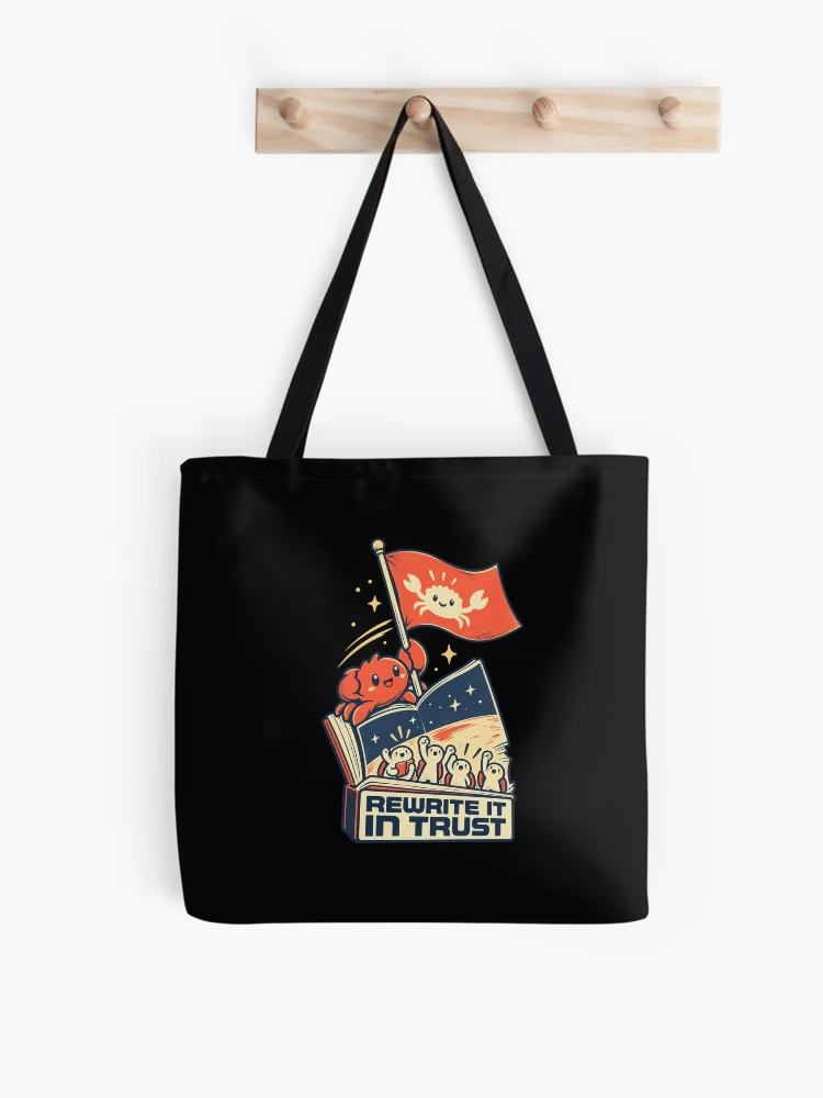 Thumbnail 1 of 2, Tote Bag, Rewrite It In Rust Funny Programming designed and sold by PensaPo2.