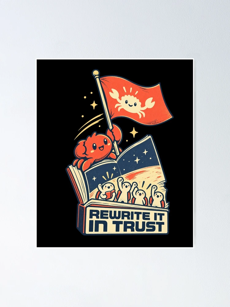 Thumbnail 1 of 3, Poster, Rewrite It In Rust Funny Programming designed and sold by PensaPo2.