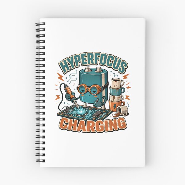 Item preview, Hyperfocus Charging Capacitor Soldering Electronics Neurospicy Maker Humor designed and sold by lenalenspod.