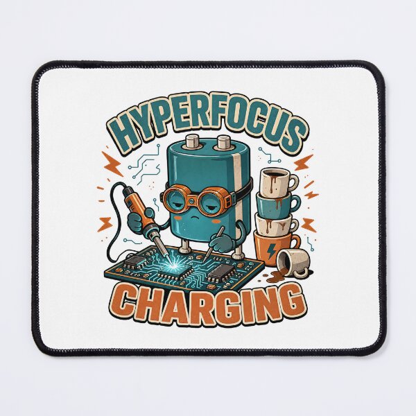 Item preview, Hyperfocus Charging Capacitor Soldering Electronics Neurospicy Maker Humor designed and sold by lenalenspod.
