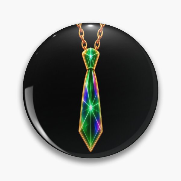 Item preview, Cosmic Neon Emerald Crystal Tie Pendant - Futuristic Glowing Gemstone designed and sold by Breezes-of-Ida.