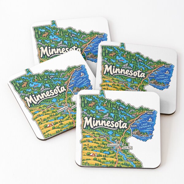 Item preview, Hand Drawn Minnesota Travel Souvenir Landmark Gift designed and sold by MichaeIRellov.