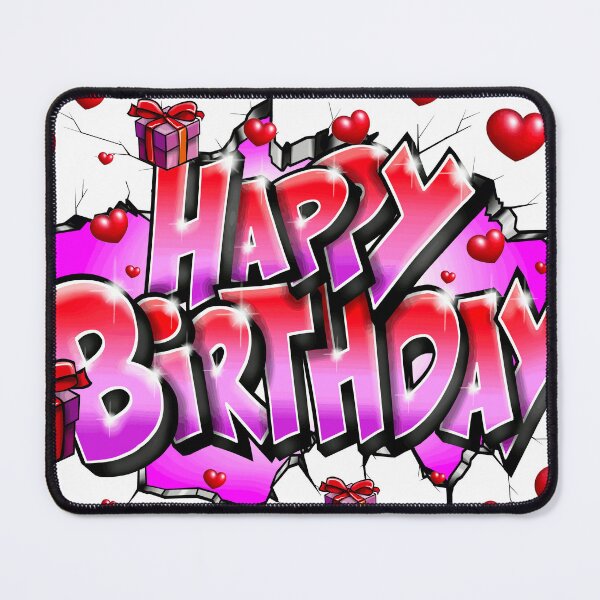 Item preview, HAPPY BIRTHDAY Graffiti Broken Wall Street Art (pink) designed and sold by BlachGallery.