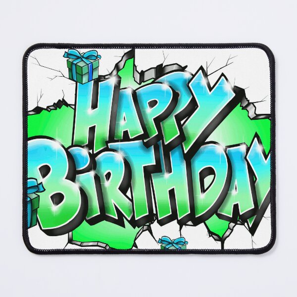 Item preview, HAPPY BIRTHDAY Graffiti Broken Wall Street Art (green) designed and sold by BlachGallery.