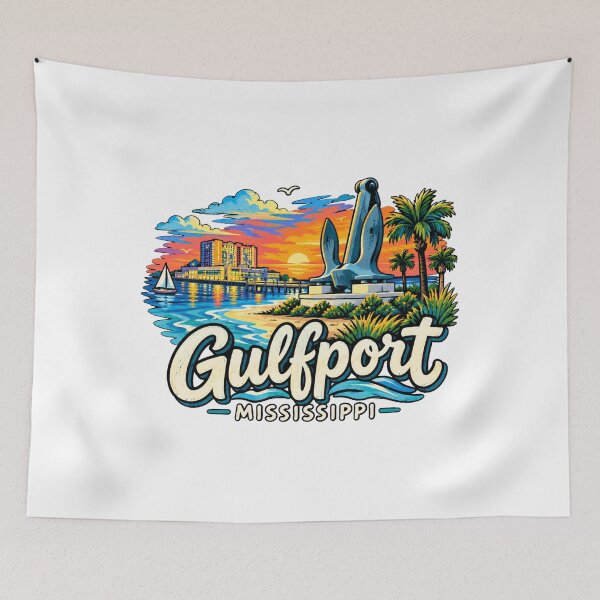 Item preview, Hand Drawn Gulfport Mississippi Travel Souvenir Landmark Gift designed and sold by MichaeIRellov.