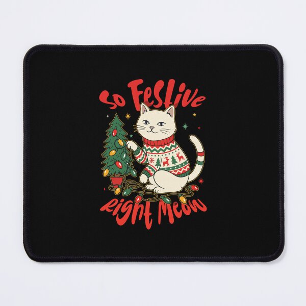 Item preview, Christmas Cat in Sweater Decorating a Tree designed and sold by LakenDraphil.