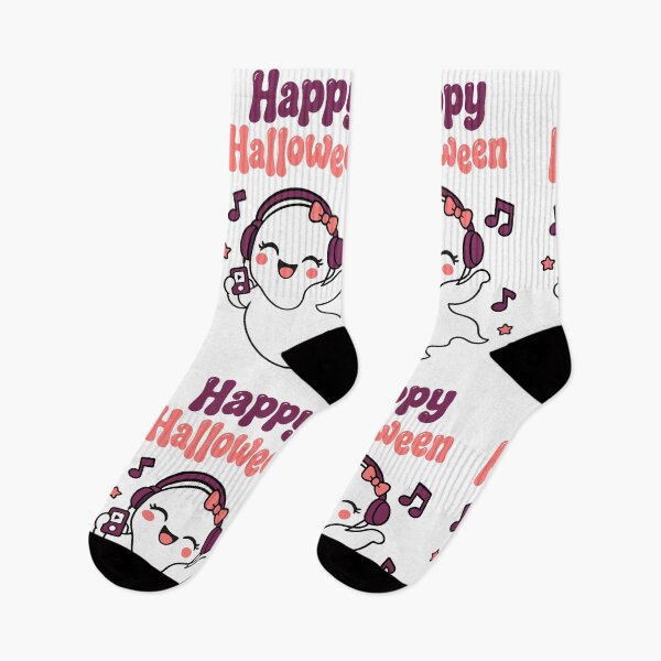Item preview, Happy Halloween - Cute Musical Ghost with Headphones Design designed and sold by YasminTaha.