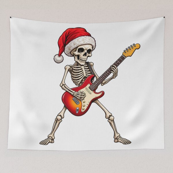 Item preview, Heavy Metal Christmas Skeleton Guitarist designed and sold by zakvisuals.