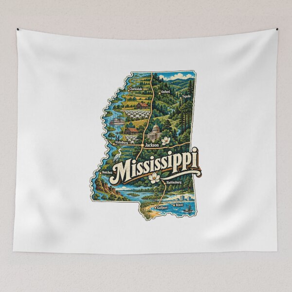 Item preview, Vintage Mississippi Travel Souvenir Landmark Gift designed and sold by MichaeIRellov.