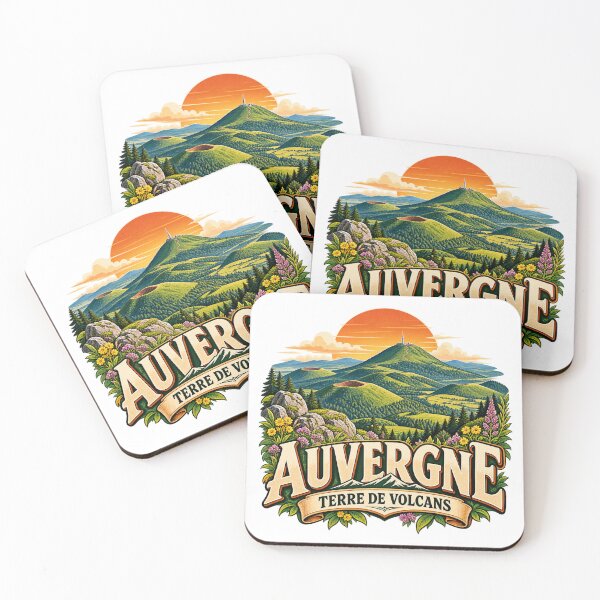 Item preview, Auvergne Land of Volcanoes – Retro French Mountain Illustration designed and sold by Gino64.